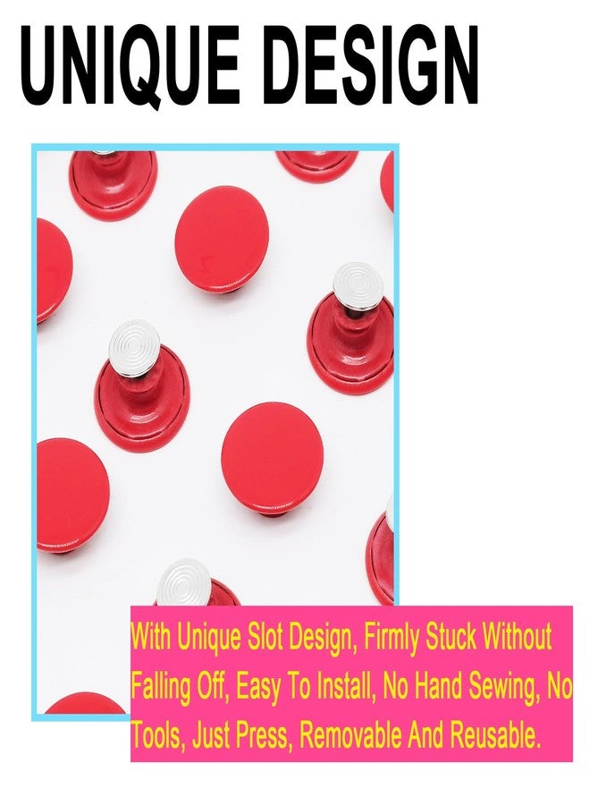 ZLYY 20sets 17mm Color Flat No-Sew Metal Buttons,Red Jean Button Pins,No-Sew Jeans Button Tightener,Reusable & Adjustable - Image 4