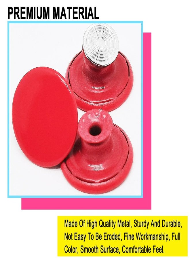 ZLYY 20sets 17mm Color Flat No-Sew Metal Buttons,Red Jean Button Pins,No-Sew Jeans Button Tightener,Reusable & Adjustable - Image 3