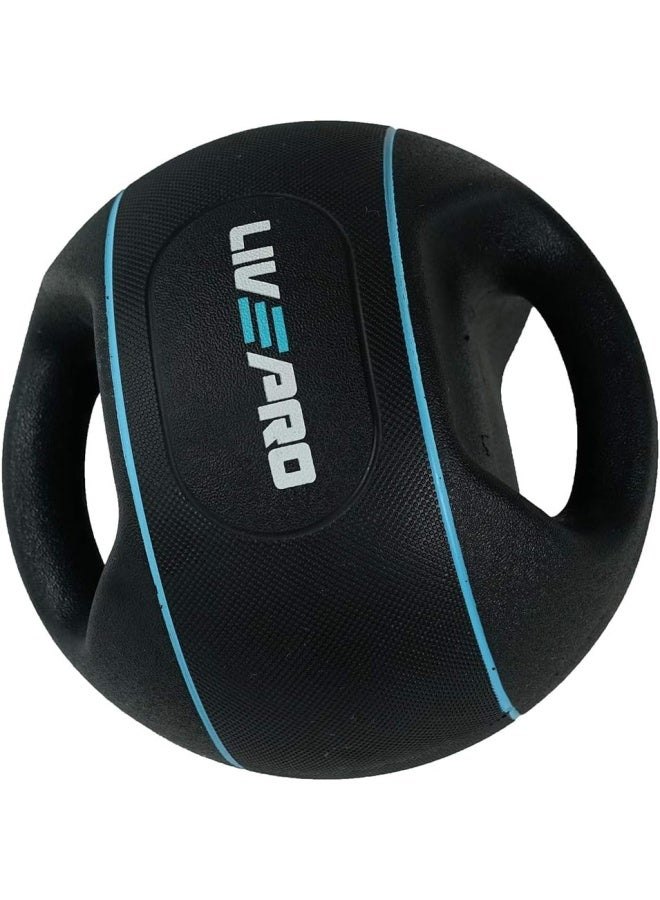 LivePro Double Grip Medicine Ball Lp8111-05 Blk/Blu @Fs - Image 2