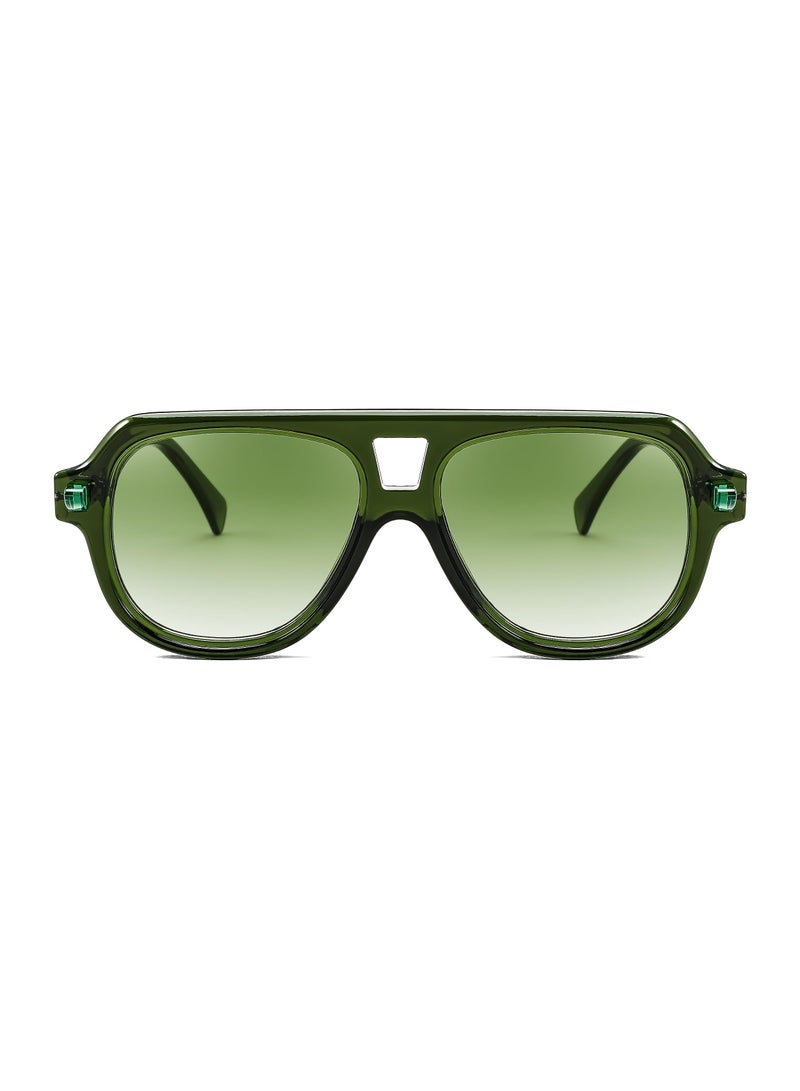 Captaintech Sunglasses for Men Women, 70s Aviator Sunglasses, Classic Retro Trendy Large Frame UV400 Sun Glasses, Vintage Frame - Green - Image 1