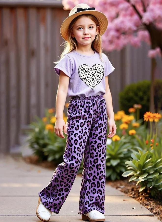 Take Two Take Two Teens Animal Print T-Shirt and Pants Set