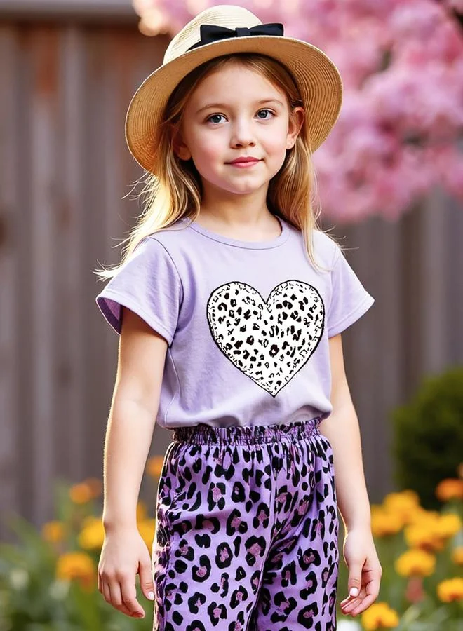 Take Two  Teens Animal Print T-Shirt And Pants Set for Women | Best Price UAE