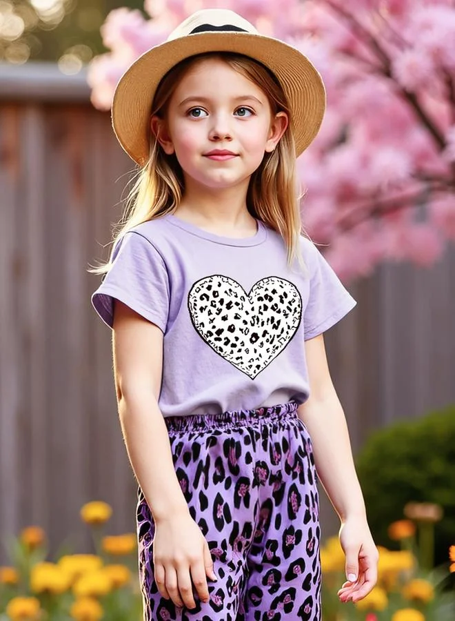 Take Two  Teens Animal Print T-Shirt And Pants Set for Women | Best Price UAE