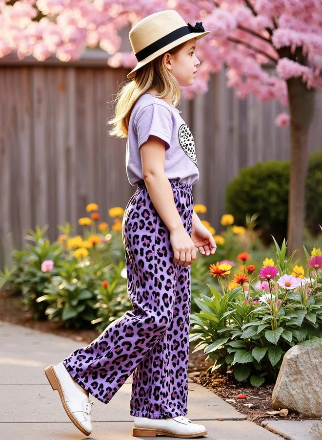 Take Two  Teens Animal Print T-Shirt And Pants Set for Women | Best Price UAE