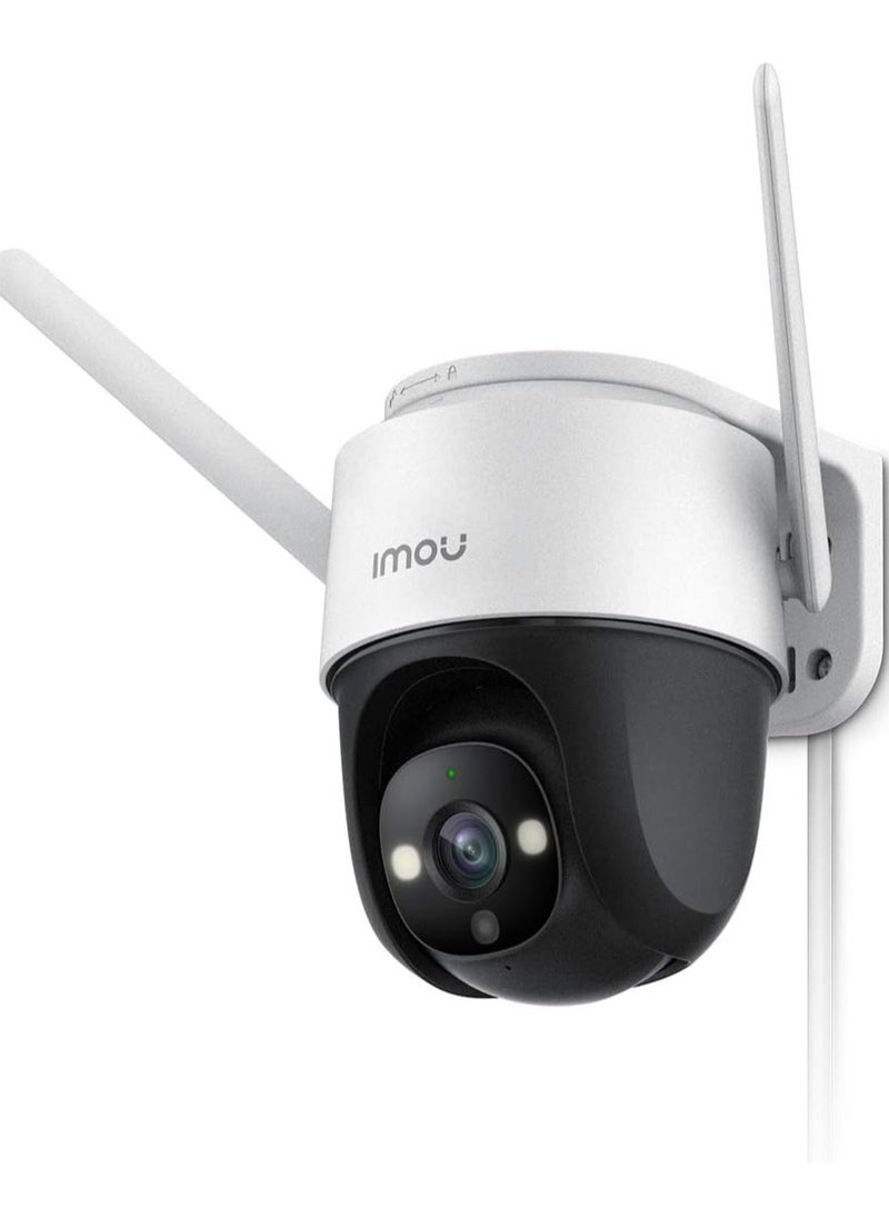 كاميرا مراقبة خارجية مع ضوء كاشف ومنبه صوتي، كاميرا بدقة 4MP QHD قابلة للامالة 2.4G، كاميرا رصاصة مقاومة للماء IP66 مقاومة للطقس 2.5K، كاميرا IP للرؤية الليلية بالألوان الكاملة مع تحدث ثنائي