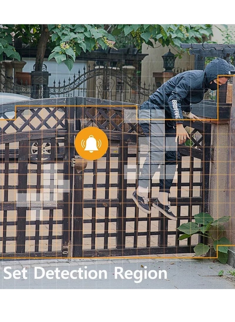 كاميرا مراقبة خارجية مع ضوء كاشف ومنبه صوتي، كاميرا بدقة 4MP QHD قابلة للامالة 2.4G، كاميرا رصاصة مقاومة للماء IP66 مقاومة للطقس 2.5K، كاميرا IP للرؤية الليلية بالألوان الكاملة مع تحدث ثنائي