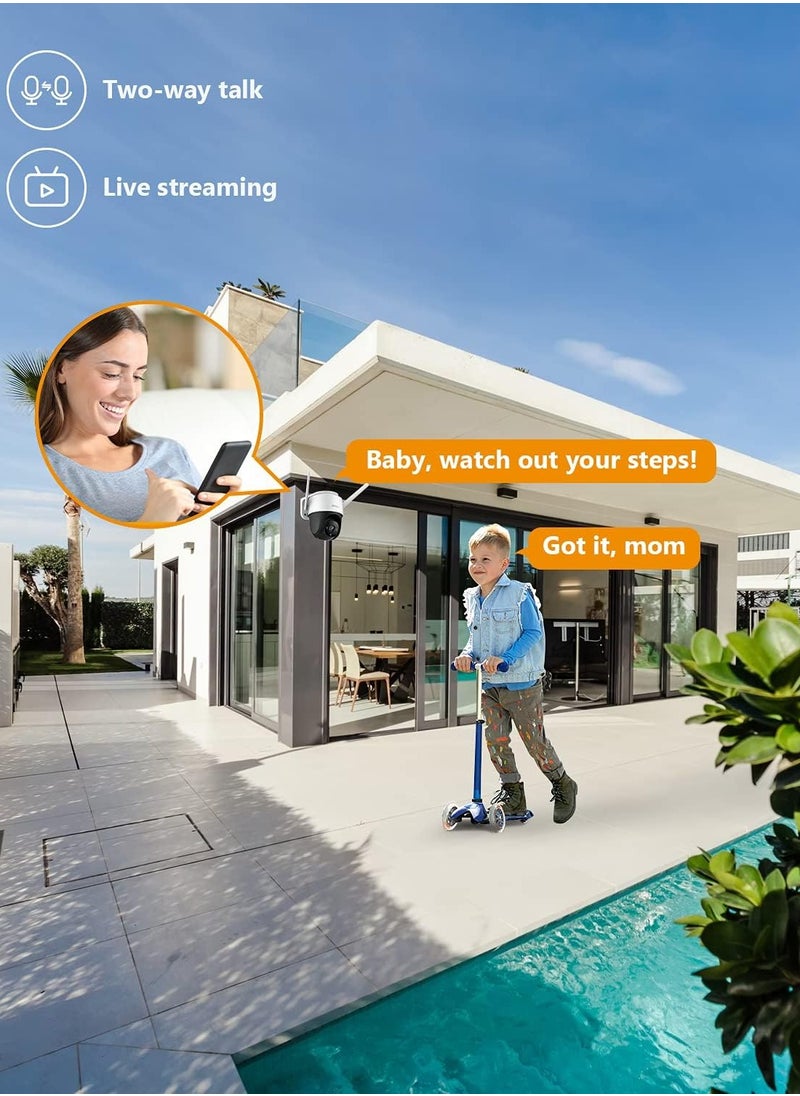 ايمو كاميرا مراقبة خارجية مع ضوء كاشف ومنبه صوتي، كاميرا بدقة 4MP QHD قابلة للامالة 2.4G، كاميرا رصاصة مقاومة للماء IP66 مقاومة للطقس 2.5K، كاميرا IP للرؤية الليلية بالألوان الكاملة مع تحدث ثنائي  - Image 4