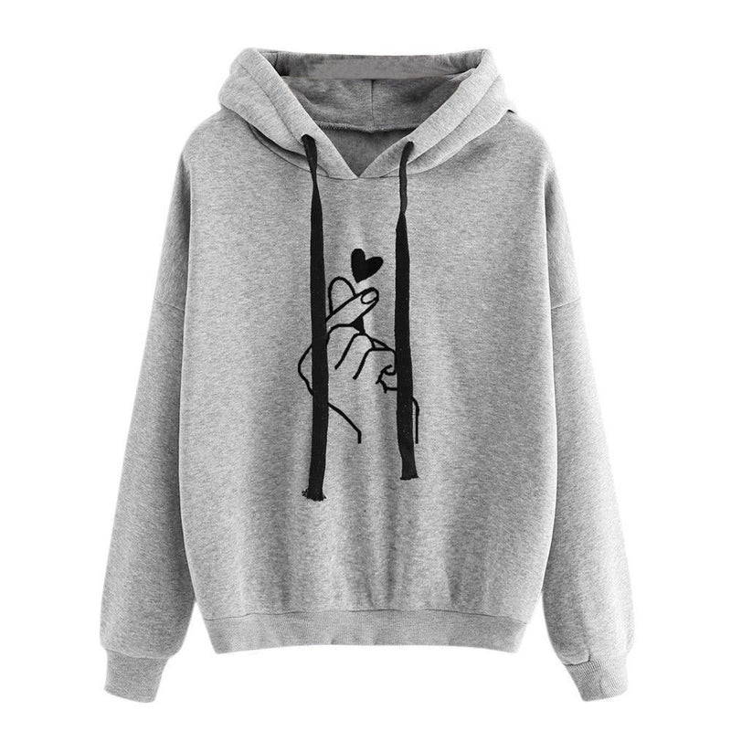 Casual Printed Hoodie Sweatshirt for Women OUA49608 Black  - Image 2