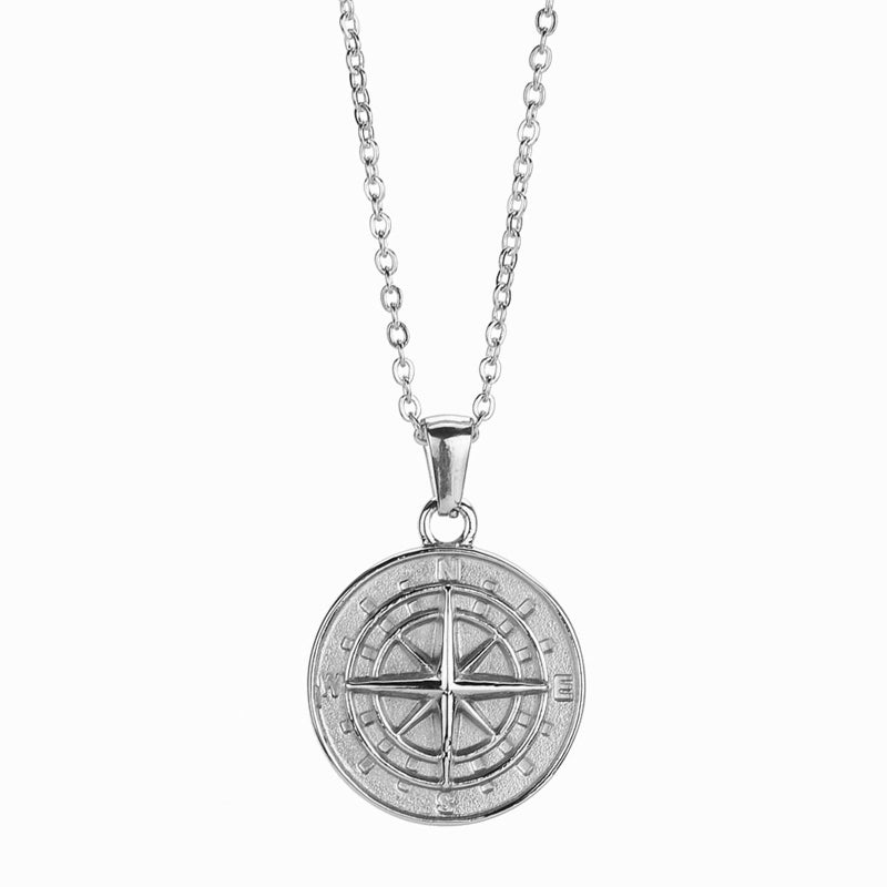 Vintage Punk Style Compass Necklace For Men Waterproof Pendant Collar Chain Gift - Image 2