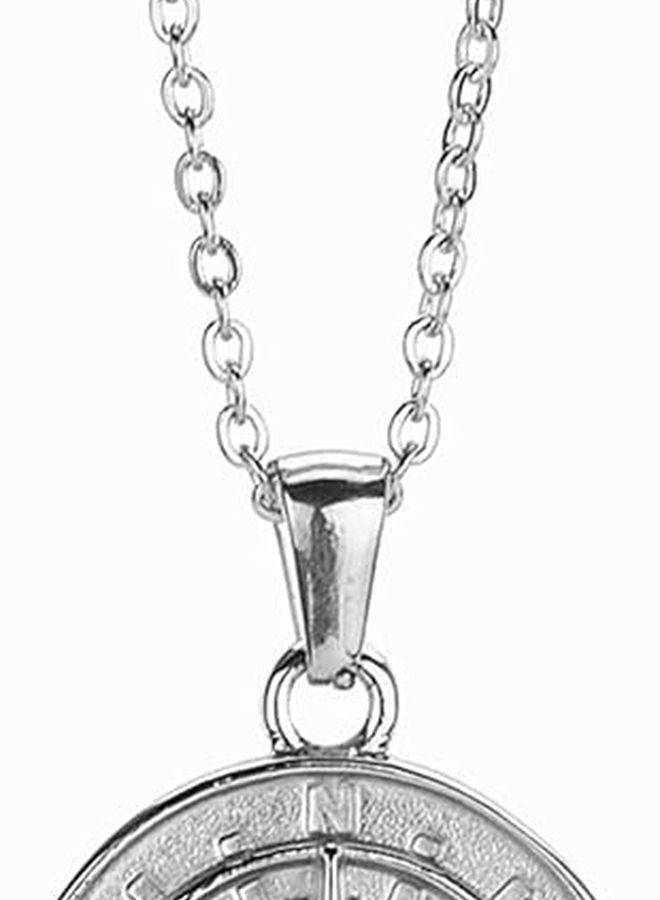 Vintage Punk Style Compass Necklace For Men Waterproof Pendant Collar Chain Gift - Image 1
