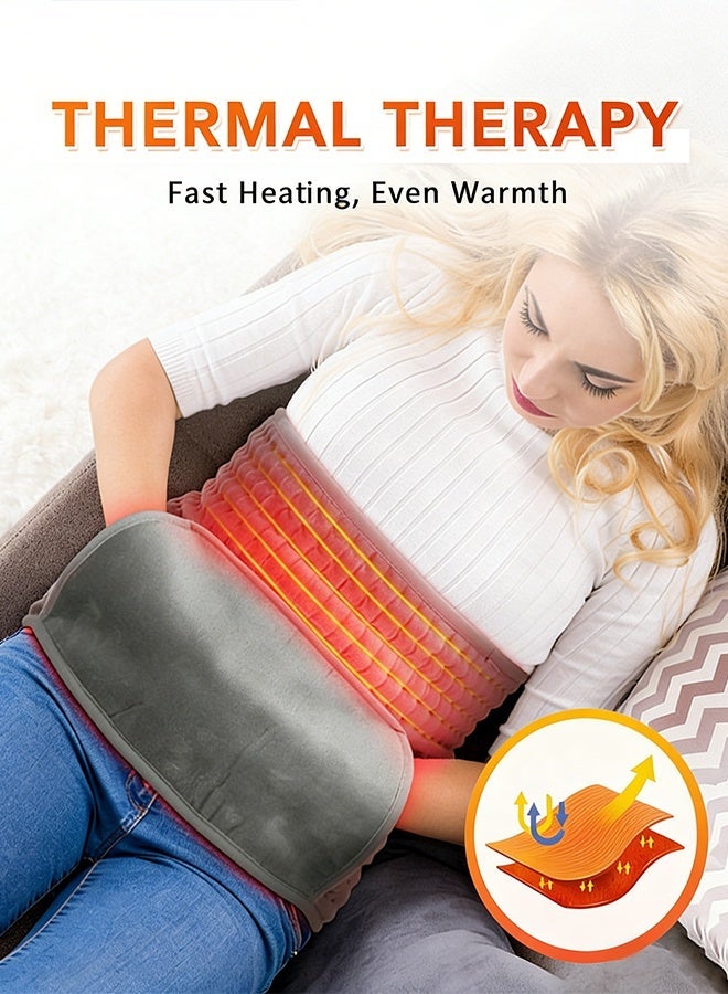 Yaqeen Electric Waist Heating Belt Multifunctional Heating Pad Waist Heated  Electric Heating Pad For Period Back Pain And Cramps Relief Warmer Pad Machine Washable Pad With LCD Controller Heat Pad with LCD Controller, 9 Heating Levels, 4 Gears Timing,12"x50" - Image 2