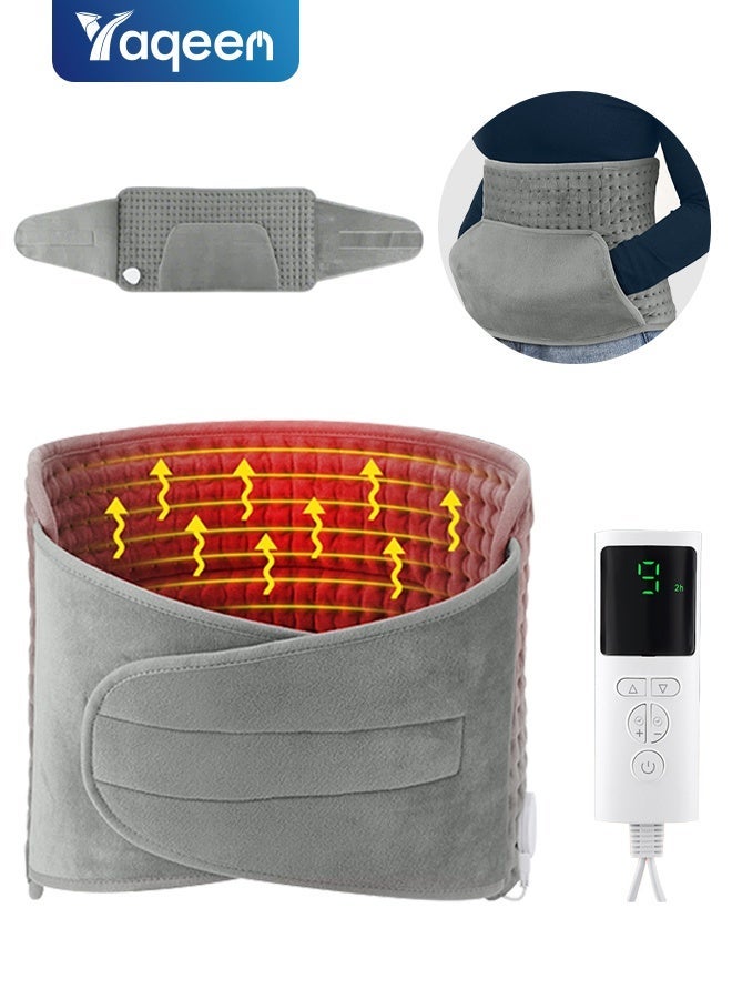 Yaqeen Electric Waist Heating Belt Multifunctional Heating Pad Waist Heated  Electric Heating Pad For Period Back Pain And Cramps Relief Warmer Pad Machine Washable Pad With LCD Controller Heat Pad with LCD Controller, 9 Heating Levels, 4 Gears Timing,12"x50" - Image 1