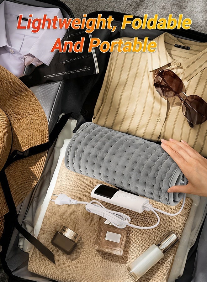 Yaqeen Electric Waist Heating Belt Multifunctional Heating Pad Waist Heated  Electric Heating Pad For Period Back Pain And Cramps Relief Warmer Pad Machine Washable Pad With LCD Controller Heat Pad with LCD Controller, 9 Heating Levels, 4 Gears Timing,12"x50" - Image 4