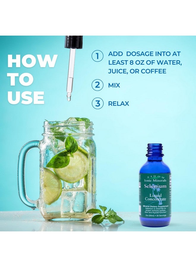 Eidon Ionic Minerals Liquid Selenium, Selenium Drops, Sodium Selenate Supplement, Support Liver Health and Thyroid Function, Immune System Support, 2 oz - Image 2