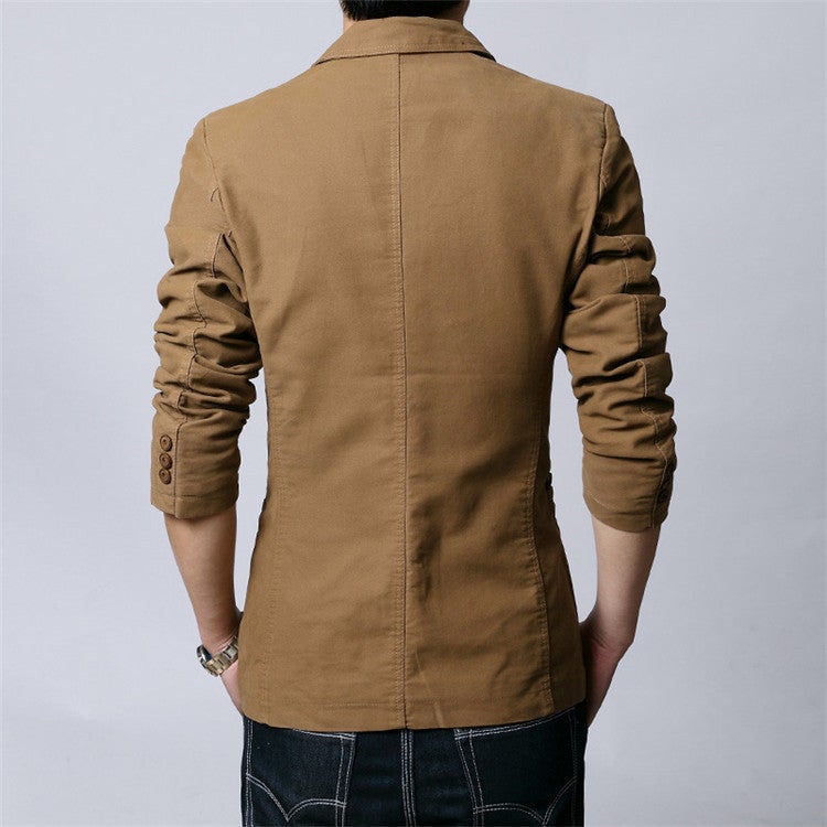 Spring and Autumn New Two-button Suit Men's Korean-style Slim-fit Small Suit Men's Cotton Jacket plus size Style Western-style Fashion - Image 4