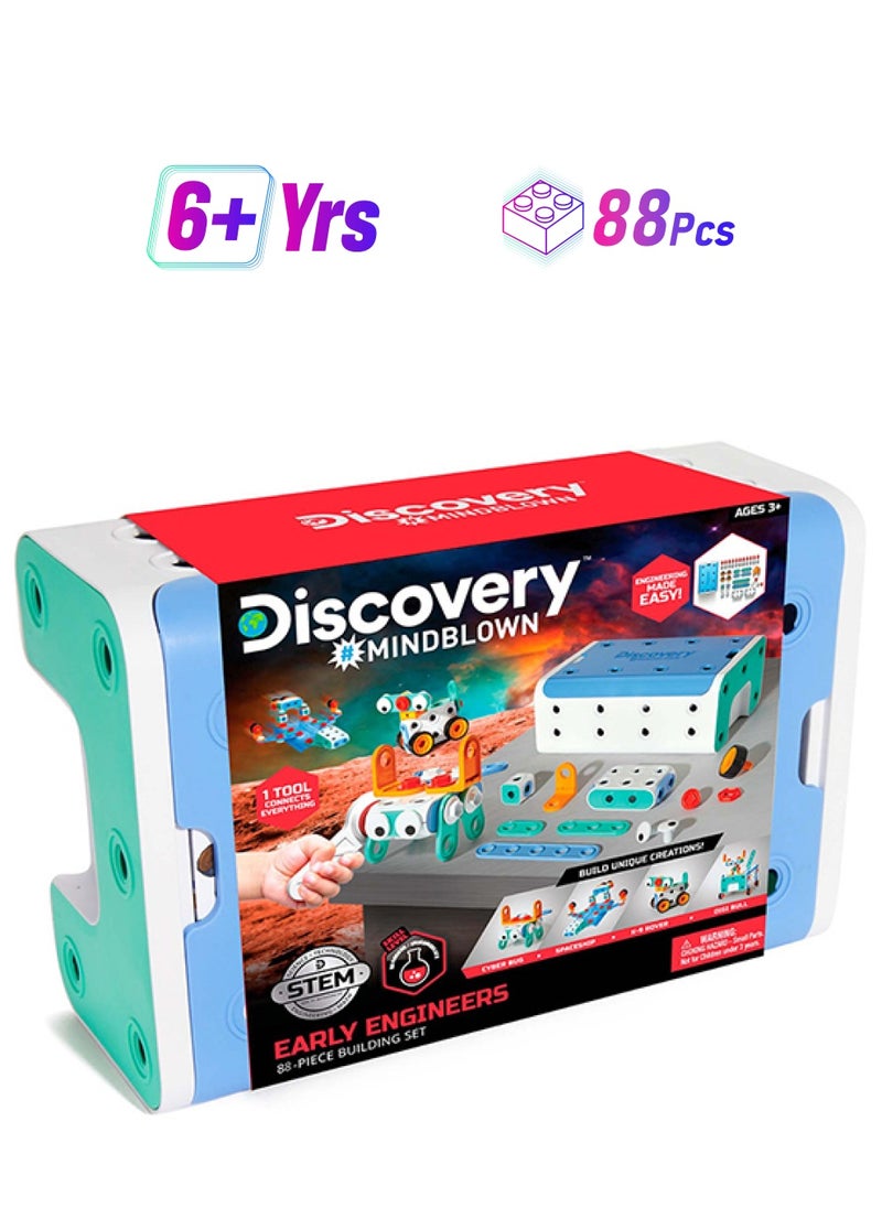 Discovery 88 Piece Early Engineers Toy Building Set STEM Toys Building Block for 6+ Years  - Image 1
