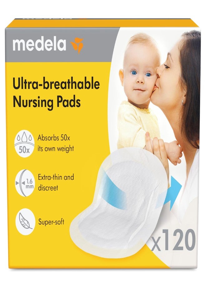 Medela Ultra-Breathable Nursing Pads, Highly Absorbent, Super Soft, Discreet Design for Comfortable Wear, Pack of 120 - Image 1