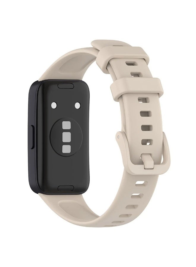 Fashion Soft Silicone WatchBand For Huawei Band 8/9/10 Smartwatch Wristband  Strap Sport belt Bracelet (Beige) - Image 2