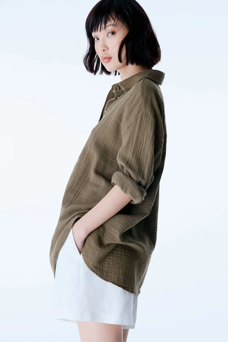 H&M MAMA Before & After Muslin shirt