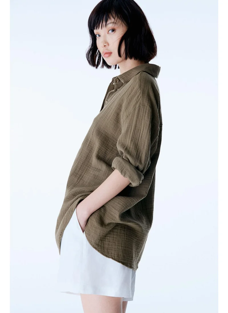 H&M MAMA Before & After Muslin shirt