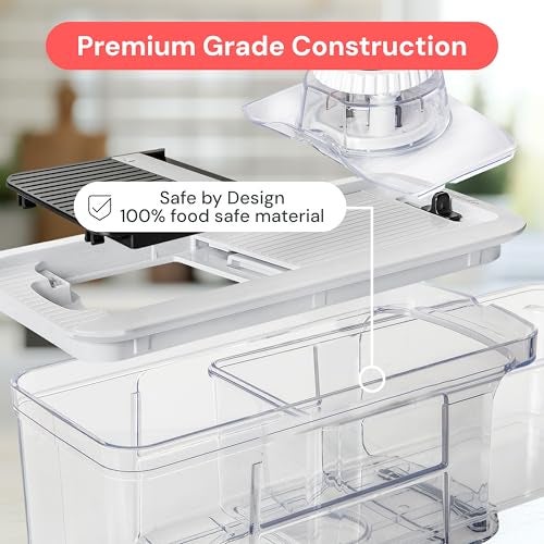 Fullstar All-in-1 Vegetable Chopper and Mandoline Slicer for Kitchen - Cheese Grater, French Fry Cutter, Cheese Slicer - Bonus Handheld Spiralizer Included (6 in 1, Black) - Image 5