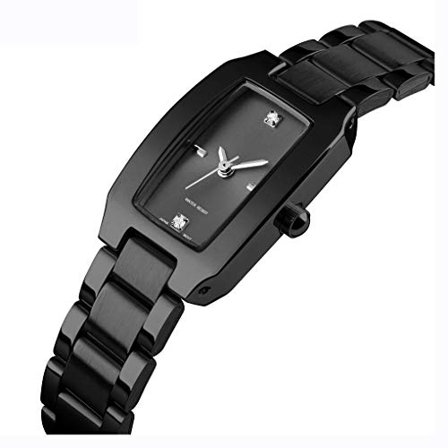 VIGOROSO Watches for Womens Square Ladies Watch for Women Stainless Steel Analog Black Womens Waterproof Watches - Image 3