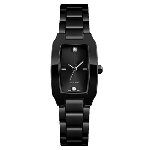 VIGOROSO Watches for Womens Square Ladies Watch for Women Stainless Steel Analog Black Womens Waterproof Watches - Image 1