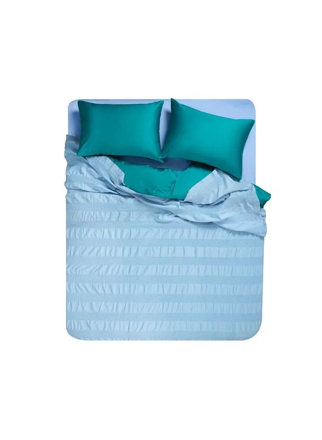 Zsa Zsa Zsu  Braga Blue Double Bed Cotton Duvet Cover  | Best Price UAE