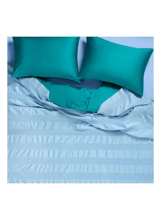Braga Blue Double Bed Cotton Duvet Cover
