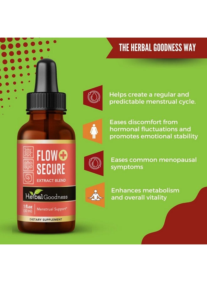 Herbal Goodness Flow Secure 1oz - Menstrual Support Supplement for Women - Hormone Balance, Mood Support, Aids Relaxation, Metabolic & Digestive Health - Image 5
