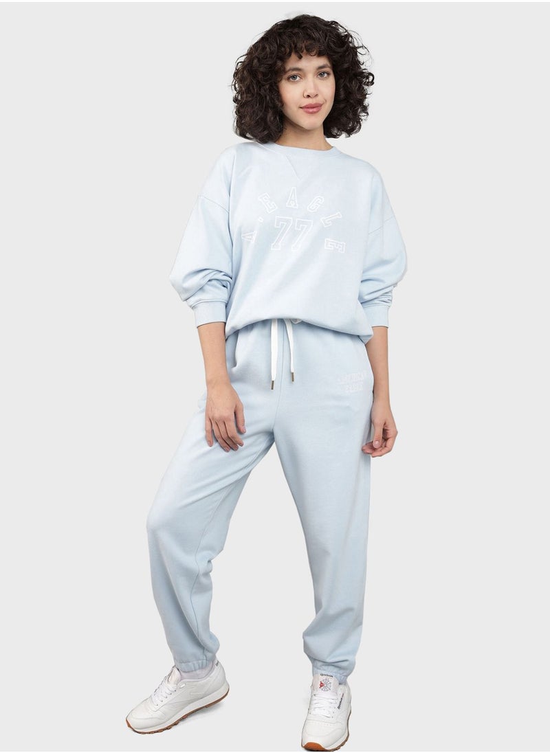 American Eagle - Drawstring Wide Leg High Waist Jogger - Image 1