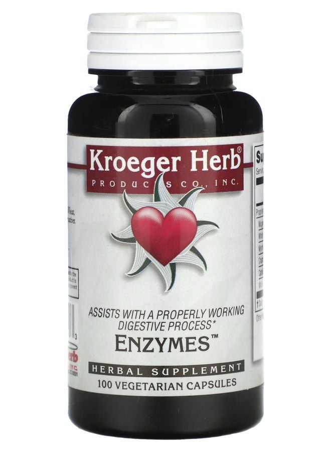 Kroeger Herb Co Enzymes 100 Vegetarian Capsules