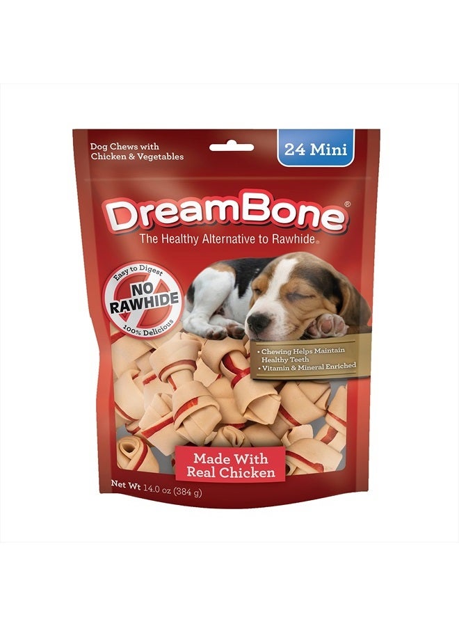 DreamBone Mini Chews With Real Chicken 24 Count, Rawhide-FreeChews For Dogs - Image 1