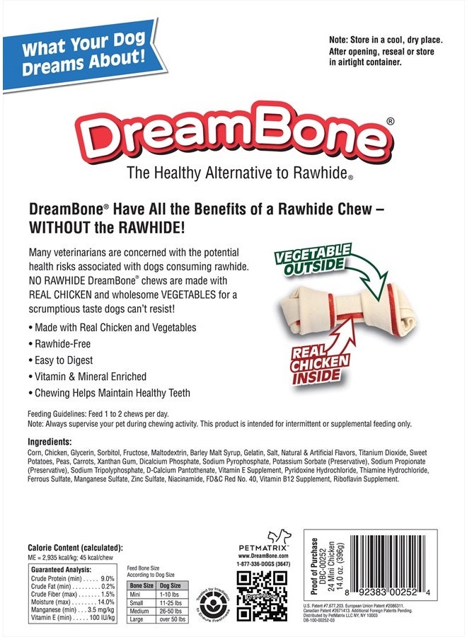 DreamBone Mini Chews With Real Chicken 24 Count, Rawhide-FreeChews For Dogs - Image 3