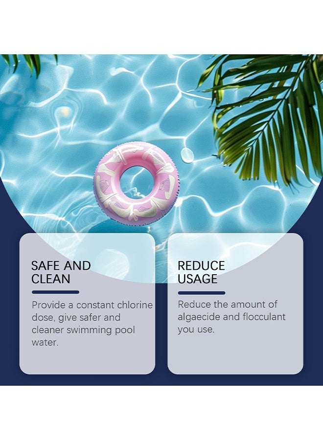 JUE FISH Chlorine Pucks For Pool, Chlorinating Tablets Clear Pool Cleaning Tablets, Eliminates Bacteria And Algae, Makes Water Clean And Crystal Clear, Sanitizes And Protects, For Swimming Pool Disinfection, 300g - Image 3