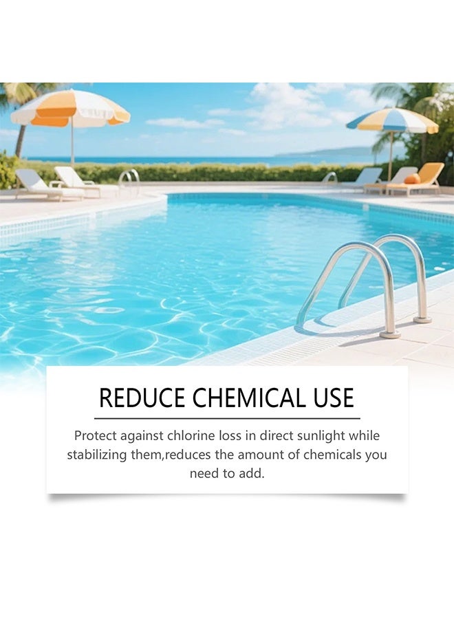 JUE FISH Chlorine Pucks For Pool, Chlorinating Tablets Clear Pool Cleaning Tablets, Eliminates Bacteria And Algae, Makes Water Clean And Crystal Clear, Sanitizes And Protects, For Swimming Pool Disinfection, 300g - Image 4