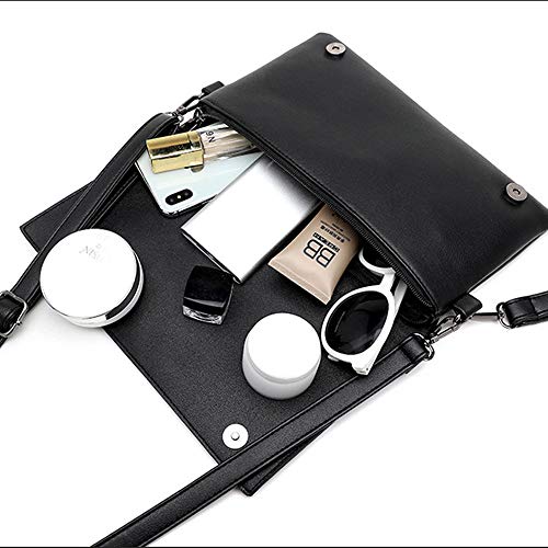 FiveloveTwo Women Small Punk Rivet Handbag Purse Clutch PU Satchel Shoulder Tote Top-handle Bag Black - Image 5