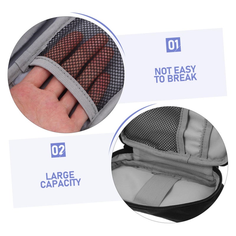 Grey Travel Cable Organizer Pouch for Electronic Accessories Portable Storage Case - Image 3