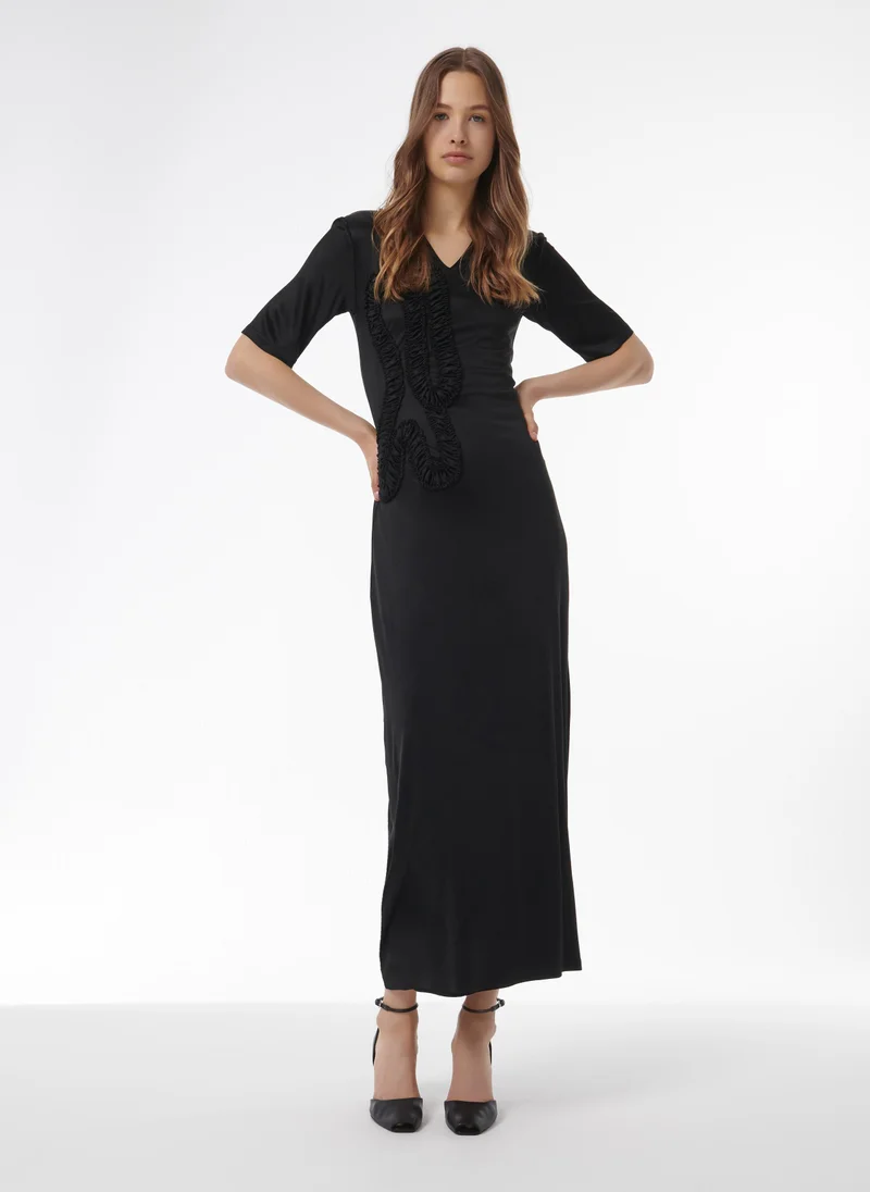 leem Ruffle Applique Dress