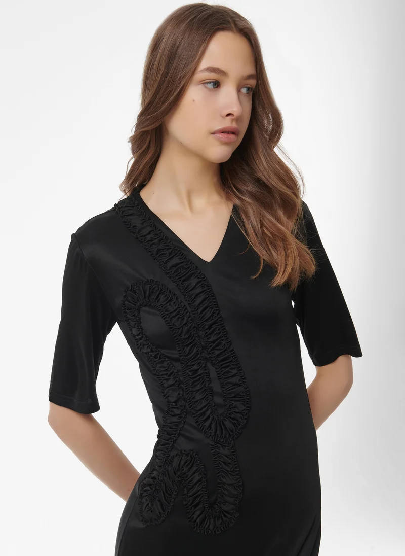 Leem  Ruffle Applique Dress for Women | Best Price UAE
