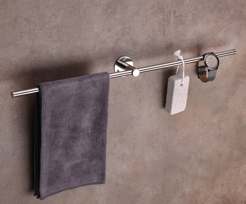 Sundry Forging-Series 24 Inch Premium Towel Rod Chrome Finish Bathroom Accessories Hanger (Stainless Steel) 24 inch 1 Bar Towel Rod (Steel Pack of 1) 5 Year Warranty - Image 3