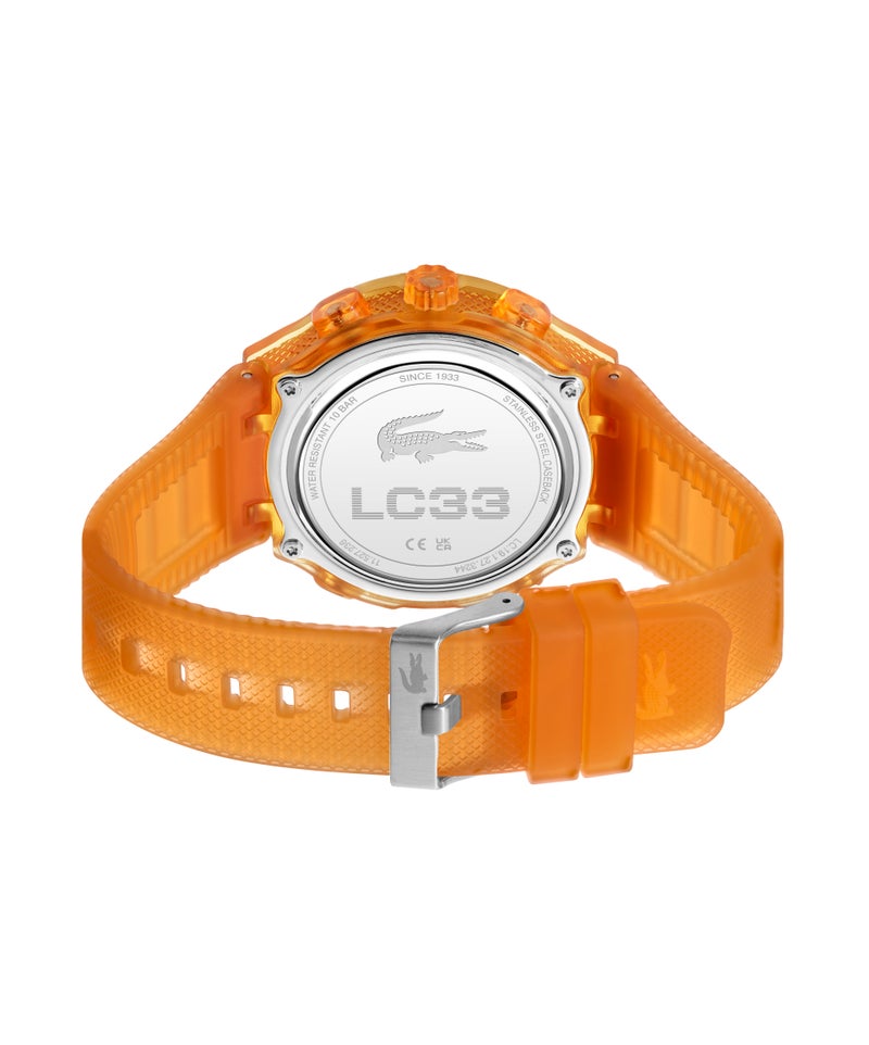 LACOSTE Round Analog-Digital Men'S Stainless Steel And Orange Transparent Tr90 Case  Watch - Image 2