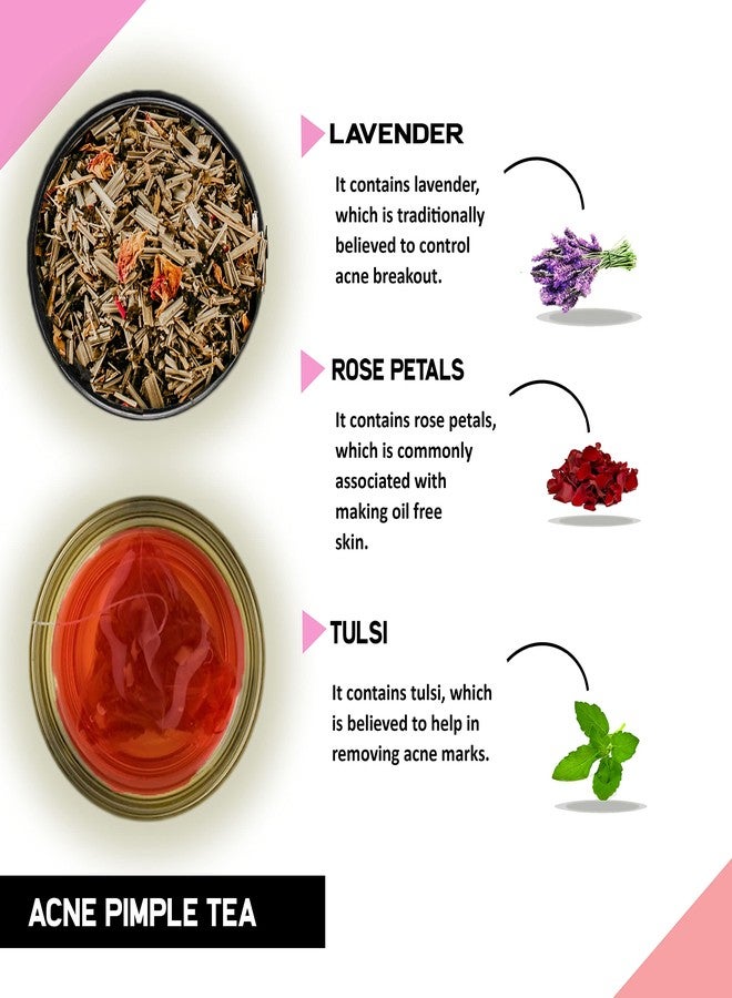 TEACURRY Tecurry Acne Pimple Tea (1 Month pack, 30 Tea Bags) - Helps with Skin Nnourishment, Reducing Pimples & Fighting pigmentation | Acne Tea - Green Tea Pimple Remover - Image 4