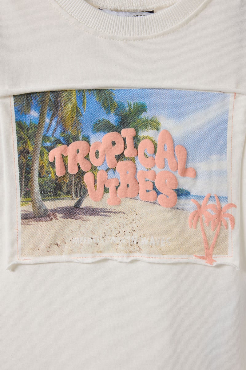 DeFacto White BabyBoy Baby Boy Palm Tree Pattern Oversize T-Shirt Casual - Image 5