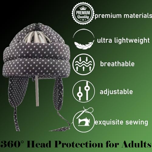 YABOYUGO Thick Soft Elderly Protective Helmet with Breathable, Safe and Comfortable Material, Grey - Image 3