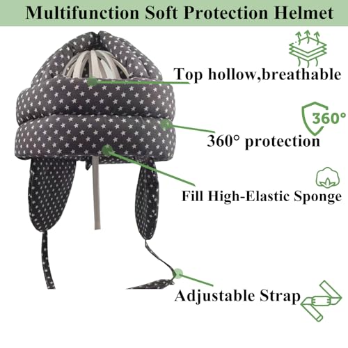 YABOYUGO Thick Soft Elderly Protective Helmet with Breathable, Safe and Comfortable Material, Grey - Image 2