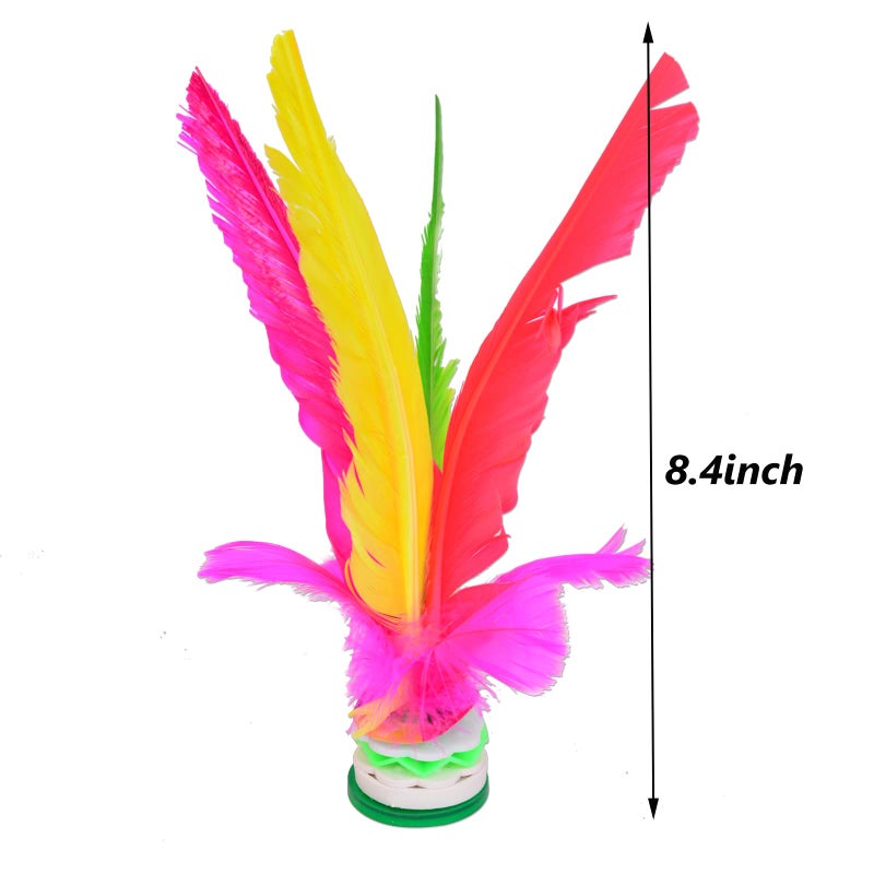Baitaihem Kick Shuttlecock Chinese Jianzi Colorful Feather Foot Sports Outdoor Game (Style-A  5 Pack) - Image 3