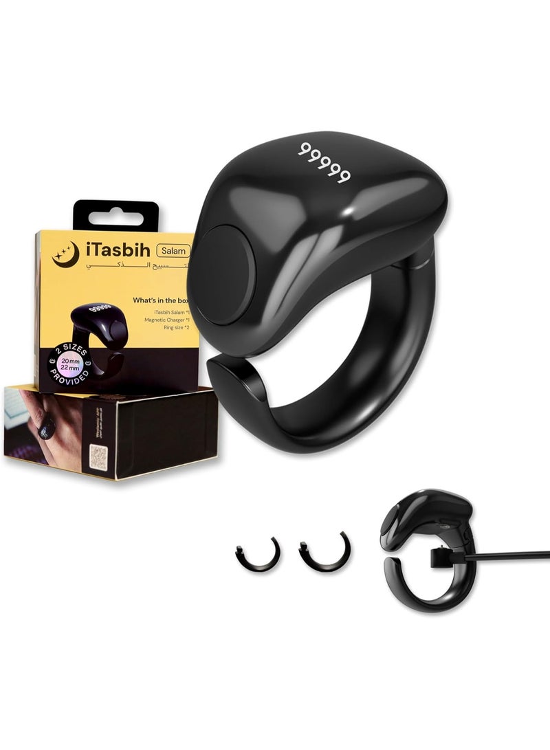 Tafan Smart Tasbih Counter Zikr Ring, Digital Tasbeeh Counter with OLED Display & APP Support, Magnetic Charging Muslim Islamic Ring - Image 1