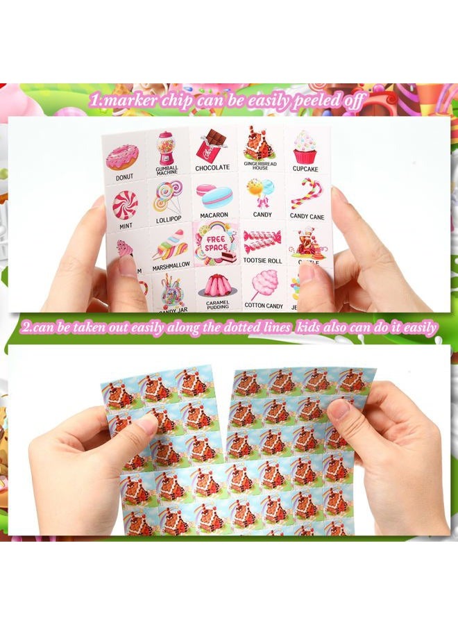 Shappy 35 Pieces Candy Bingo Games 24 Players Candy Party Favors Ice Cream Donut Lollipop Bingo Cards for Sweet Birthday Holiday Party Games Gifts Supplies - Image 3