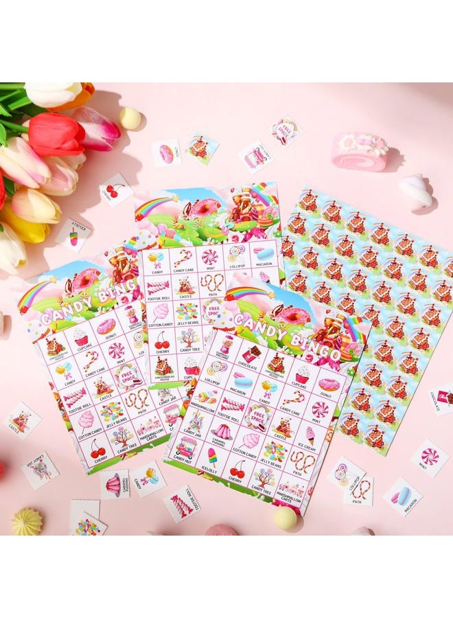 Shappy 35 Pieces Candy Bingo Games 24 Players Candy Party Favors Ice Cream Donut Lollipop Bingo Cards for Sweet Birthday Holiday Party Games Gifts Supplies - Image 4